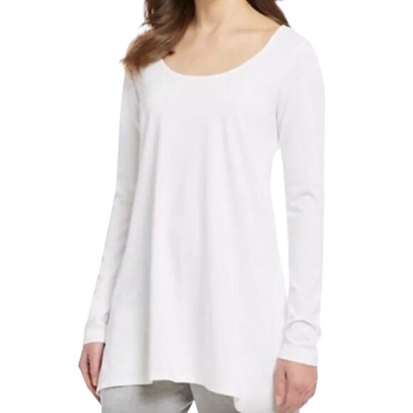 Bryn Walker Liam Tunic Cream Round Neck Modal Blend Size Large - Picture 1 of 8